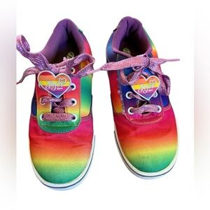 JoJo Siwa Red and Orange Sneakers Vibrant Playful Design EUC Girls Size 3